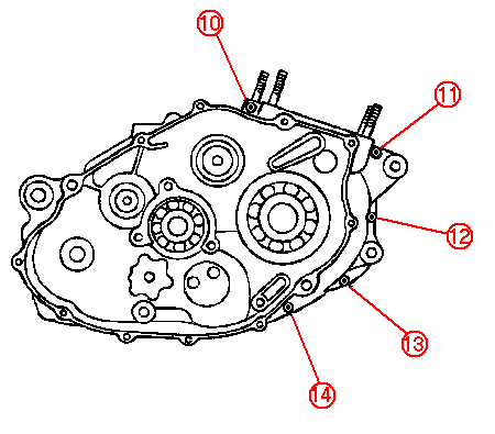 Right hand crankcase tightening sequence